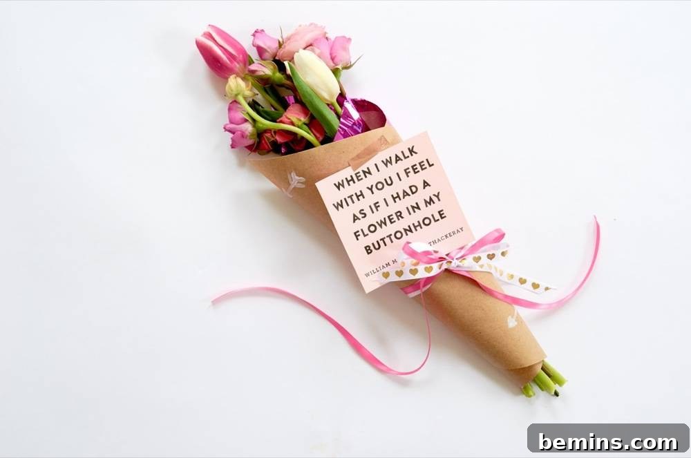 Bouquet with Printable Tag