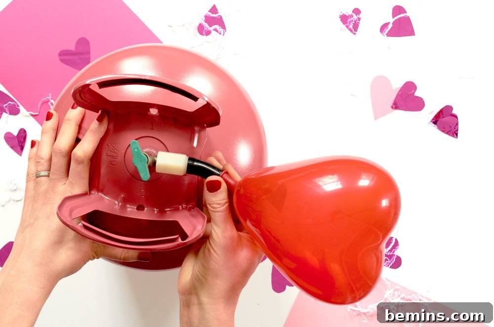 DIY Message in a Bottle: A Unique Gift of Love 5 Fill the balloon with helium