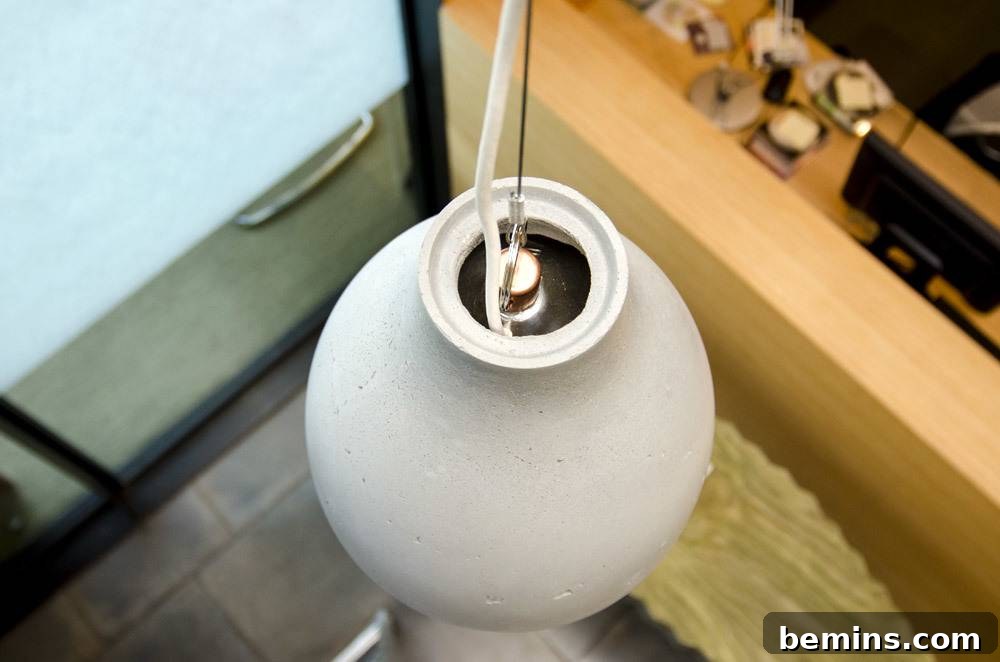 IKEA Upgrade: Crafting a Chic Concrete Pendant Light 32 IKEA pendant light with concrete fill