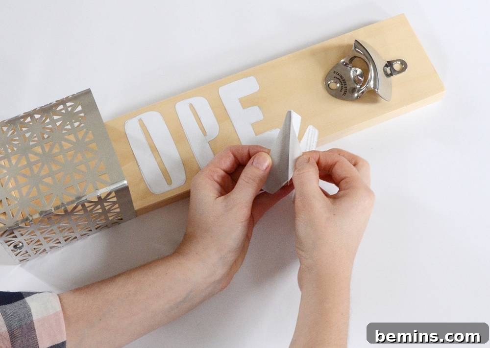 Applying Adhesive Letters