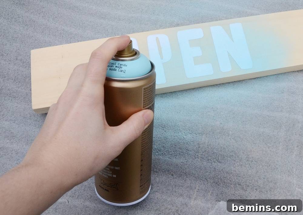 Spray Painting the Wood Backing