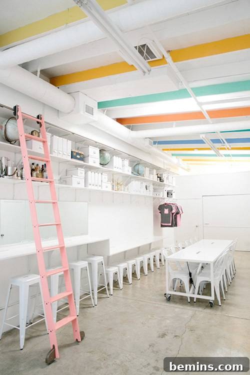 SharkPig Workspace Featuring Unique Ceiling Design