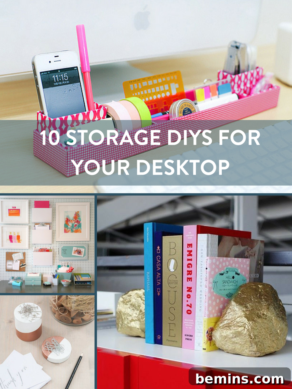 Desk De-Clutter: 10 Creative DIY Storage Solutions 12 DIY Desk Storage Ideas Pin It