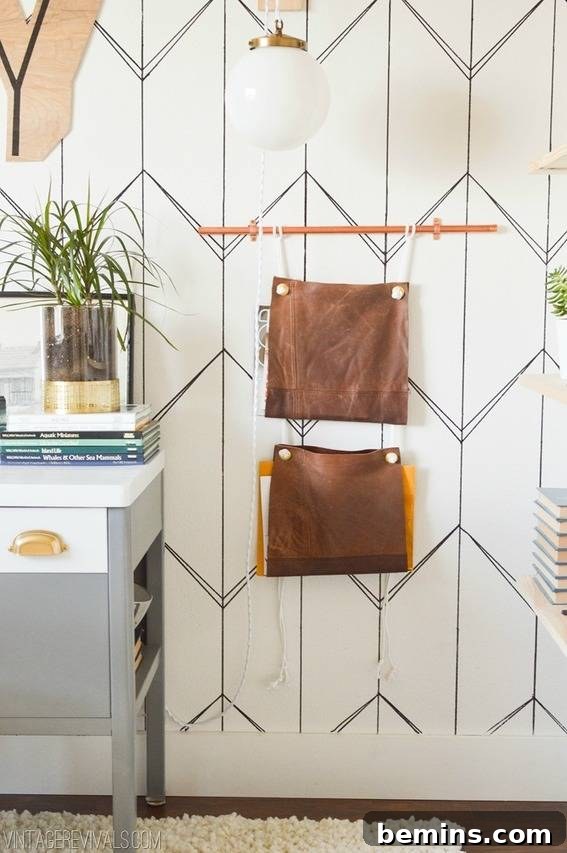 Desk De-Clutter: 10 Creative DIY Storage Solutions 4 Leather Magazine Rack DIY Desk Storage