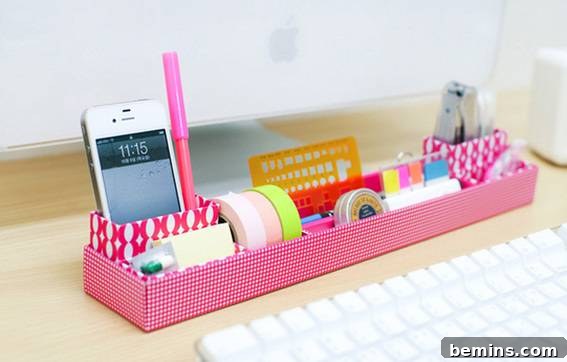 Desk De-Clutter: 10 Creative DIY Storage Solutions 10 Paper Desk Tray DIY Desk Storage