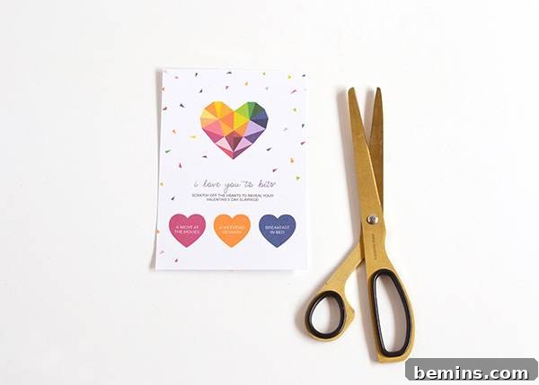Crafting Personalized Valentine's Day Scratch-Off Cards 11 Printed and cut Valentine's Day card