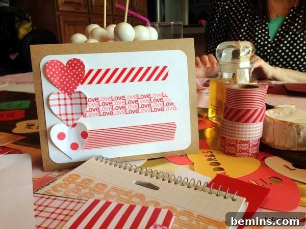 Washi Tape Valentine from No Biggie
