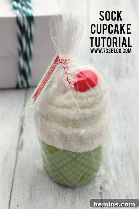 Fuzzy Sock Cupcake