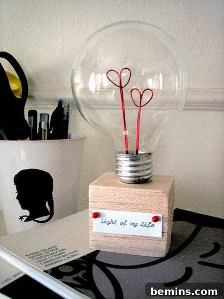 Light bulb valentine.
