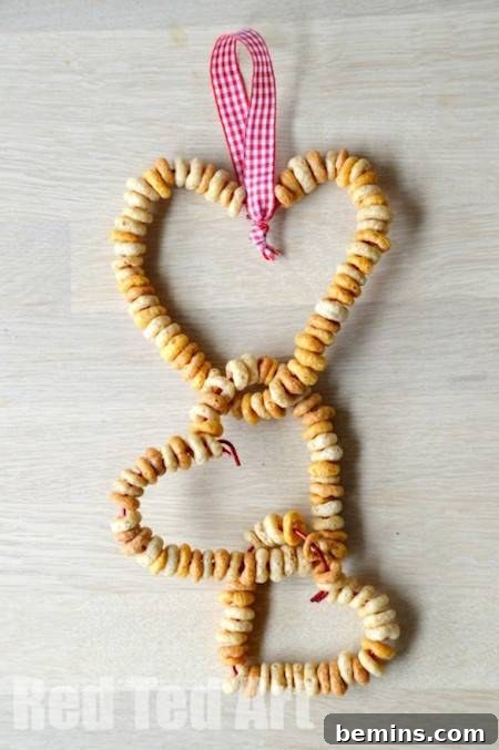 Cheerio Bird Feeder for your Valentine