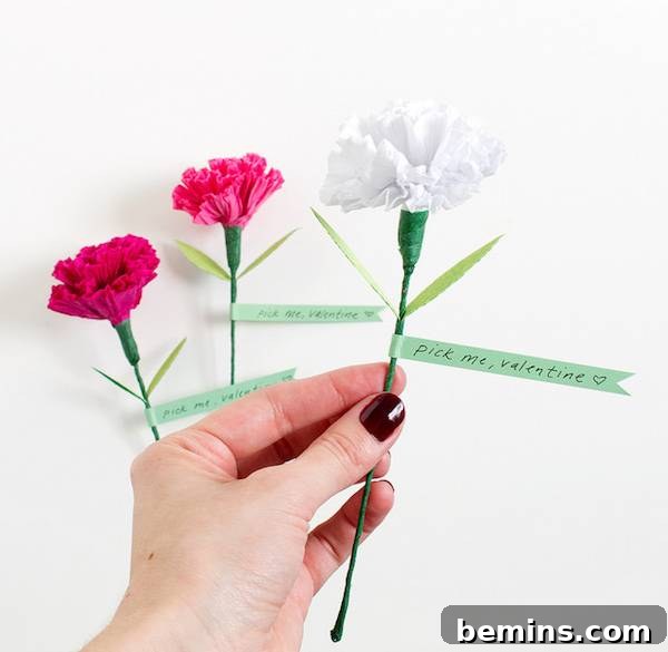 Paper Carnations of your Valentine