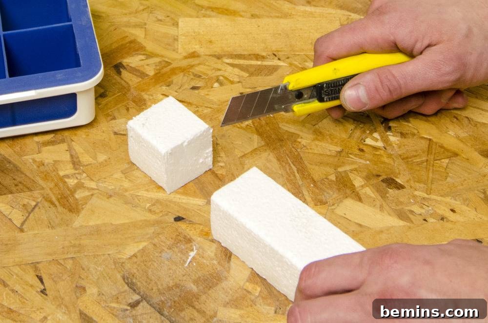 Cutting Styrofoam Cubes
