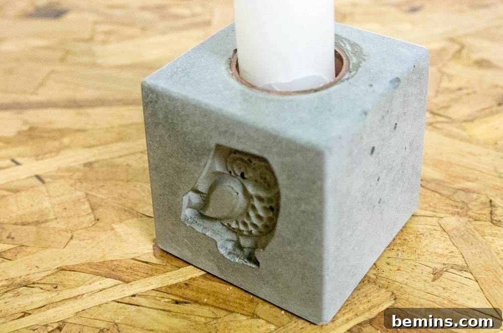 Finished Concrete Candle Holder