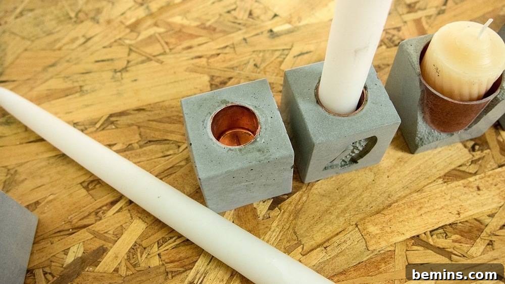 Concrete Cube Candlestick Holders