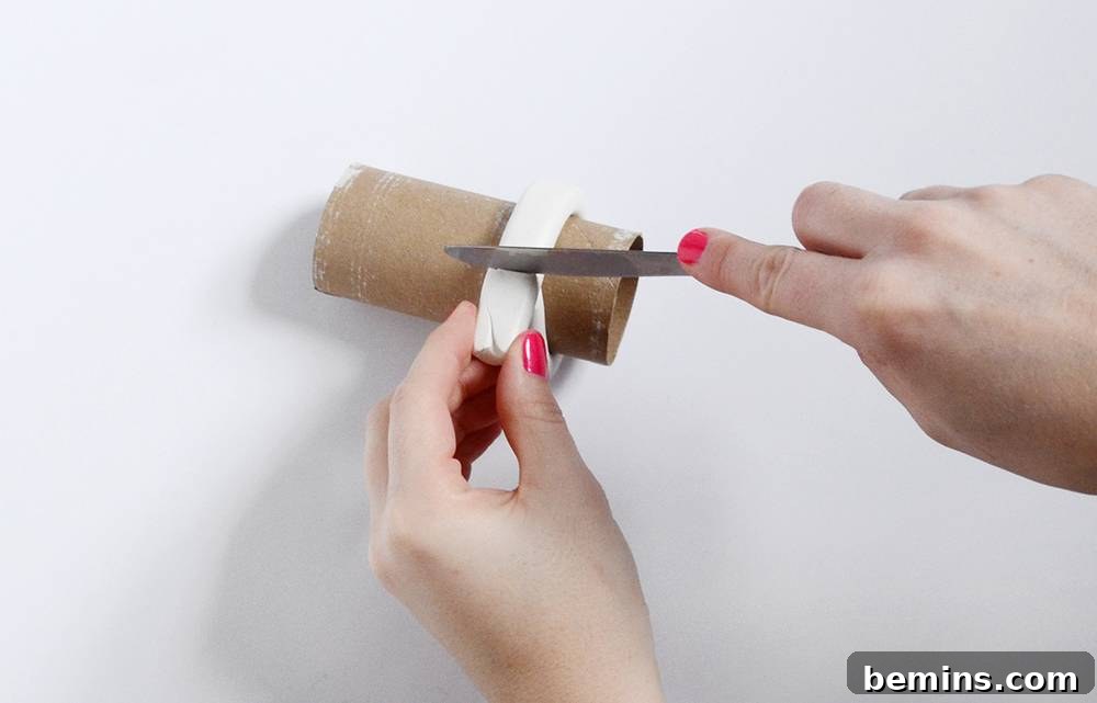 Cutting off the excess clay