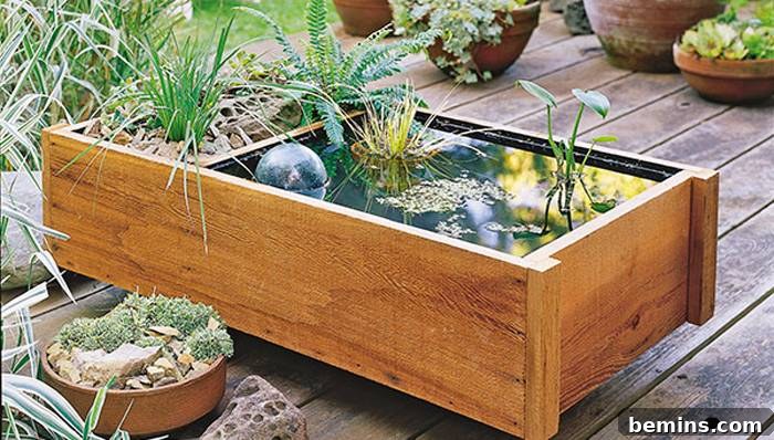 Patios with spring vibes featuring a deck top pond
