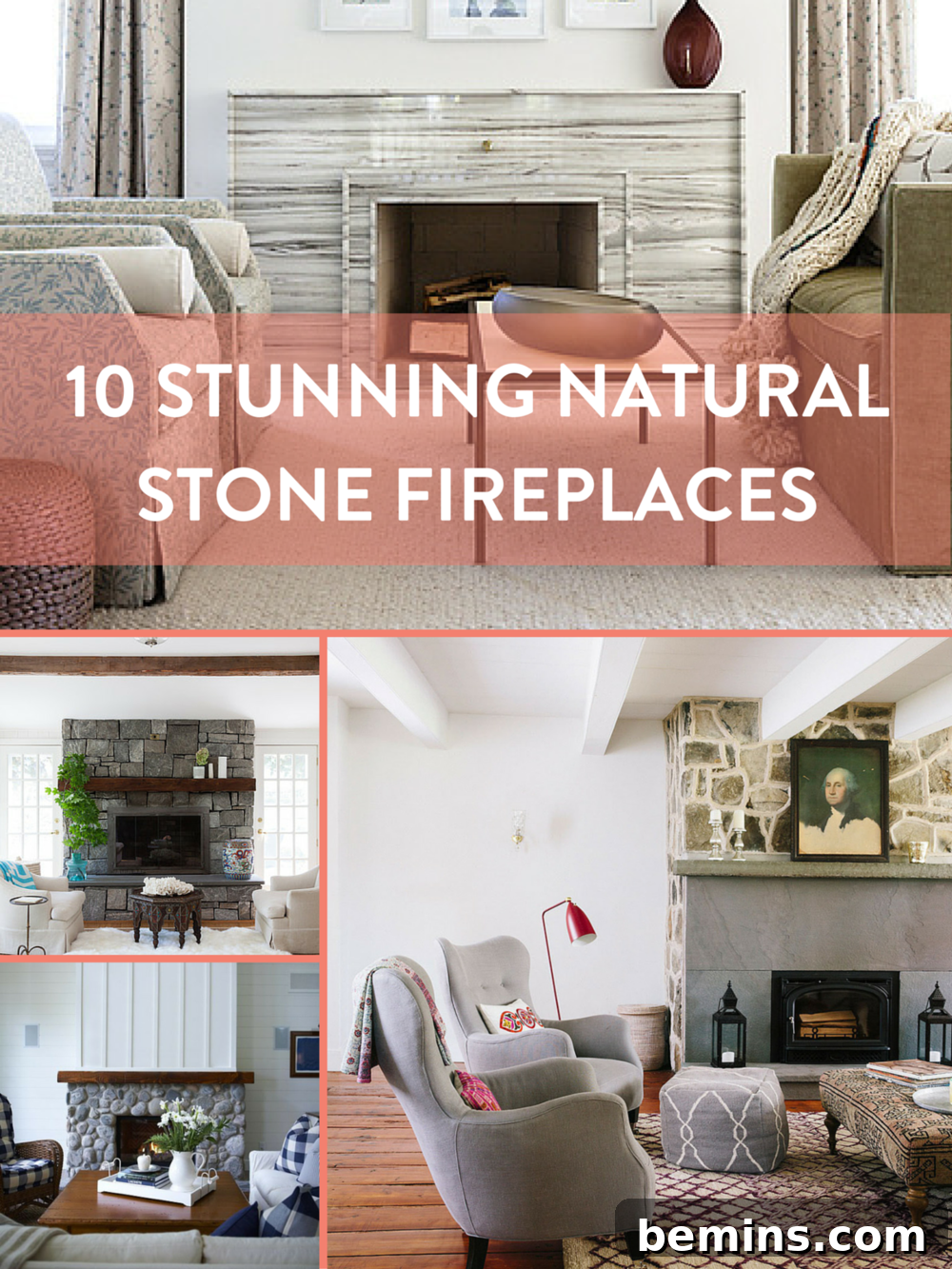 Versatile White Stacked Stone Fireplace Ideas
