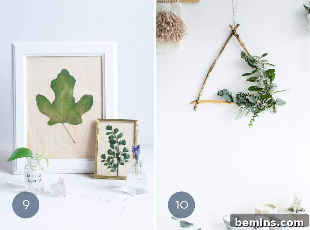 DIY Pressed Leaves Wall Art