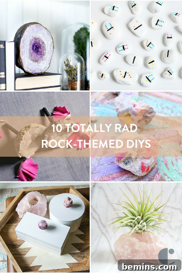 Share these rock-themed DIY projects on Pinterest!