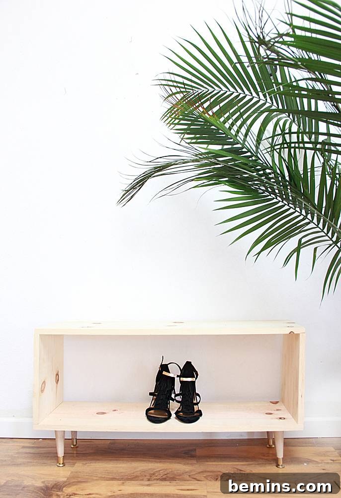 7 Creative DIY Projects to Tackle This Weekend 3 A well-crafted wooden shoe rack, ideal for keeping your entryway organized and clutter-free.