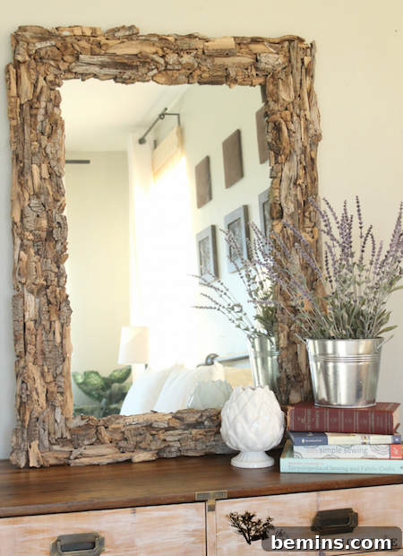 Driftwood Decor: 15 Coastal Style Ideas 17 DIY rectangular driftwood mirror