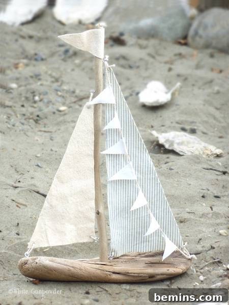 Driftwood Decor: 15 Coastal Style Ideas 18 DIY driftwood sailboat