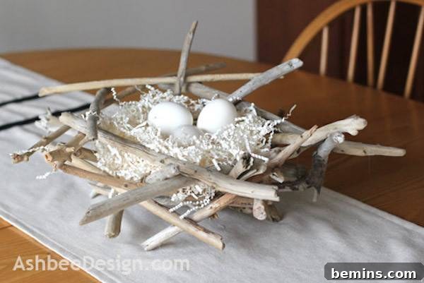 Driftwood Decor: 15 Coastal Style Ideas 9 Driftwood nest centerpiece/basket