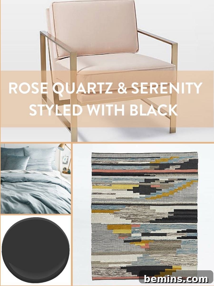 Rose Quartz and Serenity Styled with Black