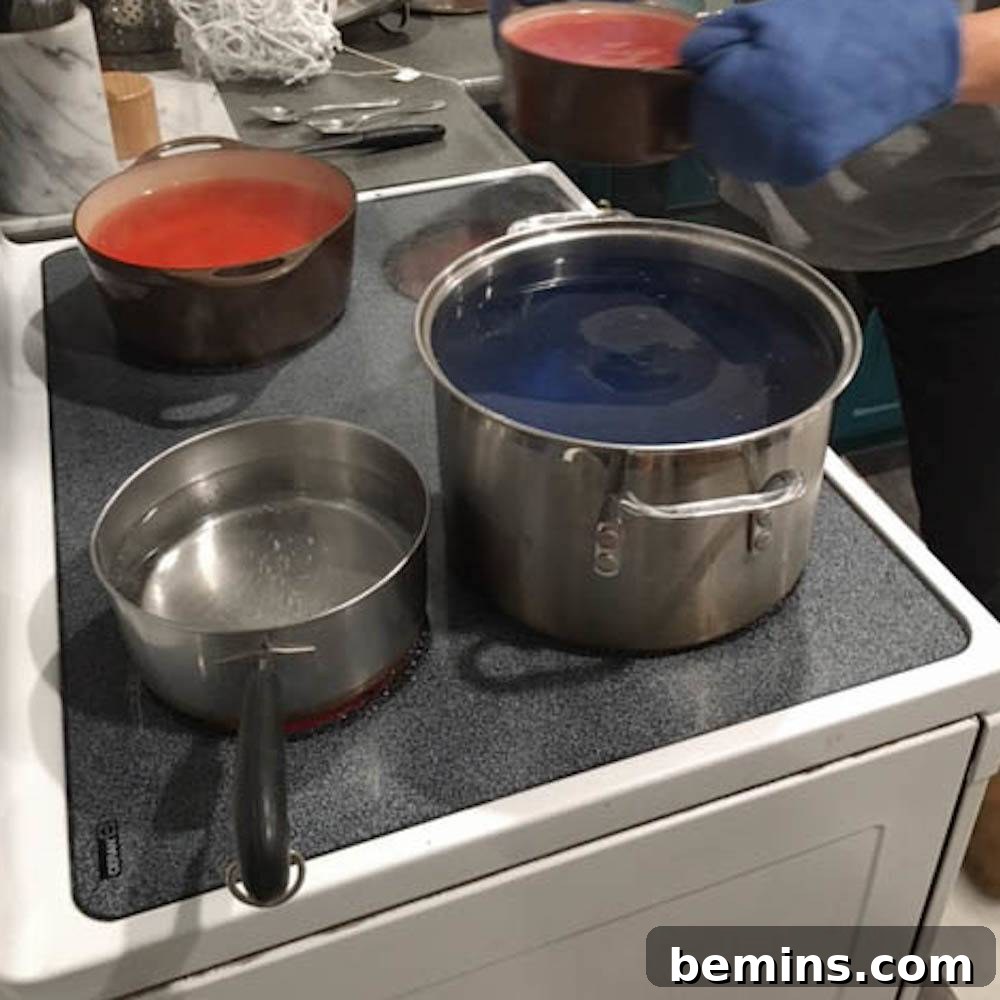 Adding Food Coloring to Hot Water for Crystal Dye