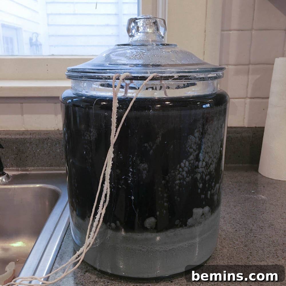 Dissolving Borax in Dyed Hot Water for Crystal Solution