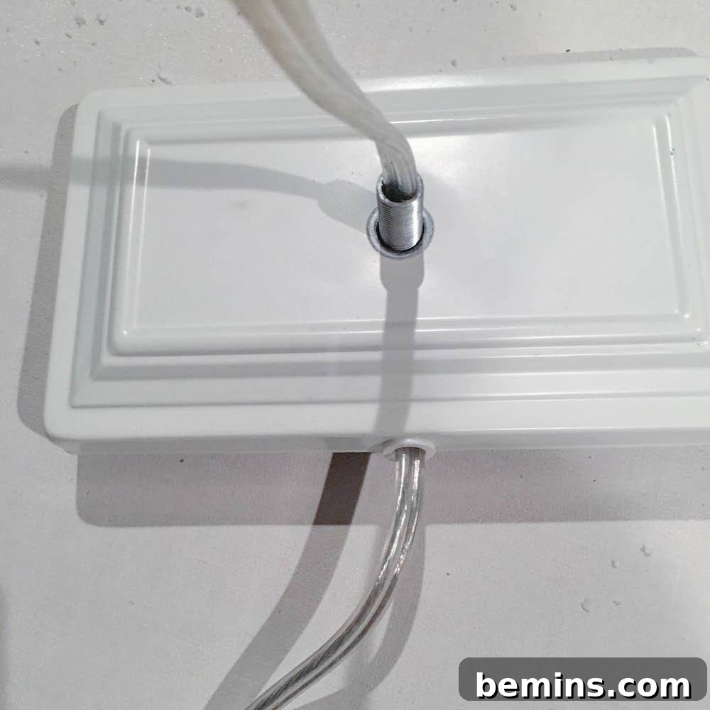 Crystal Lamp Base Secured on the Lamp Stand