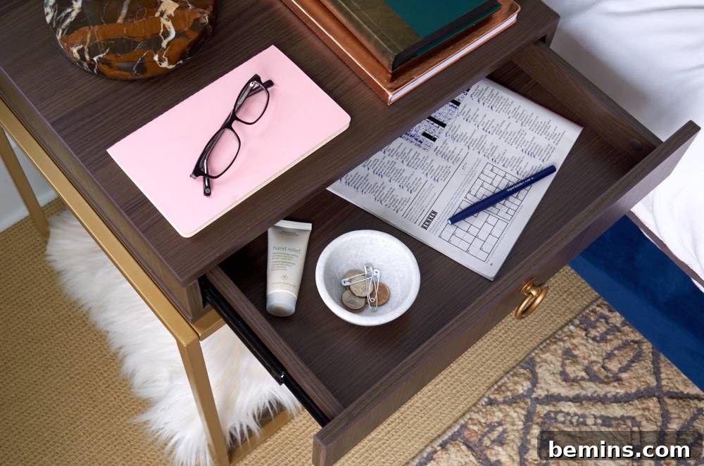 Minimalist workspace with art and a small table