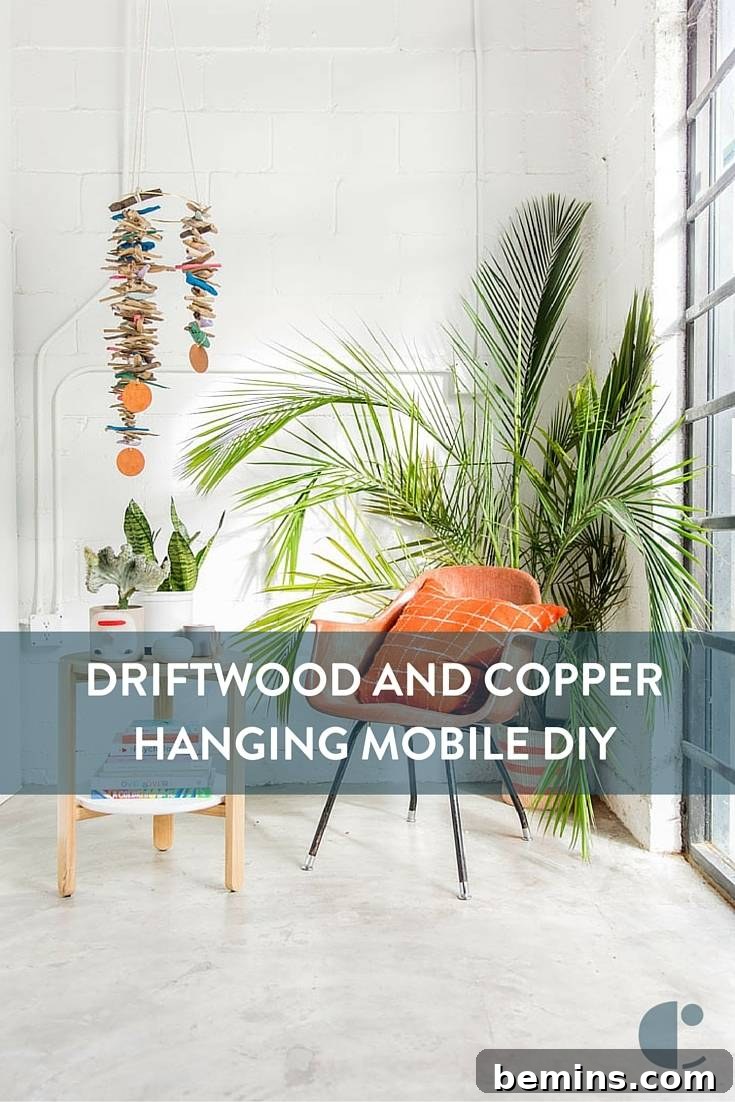 Driftwood Dreams: Crafting a Coastal Hanging Mobile 13 Driftwood and Copper Hanging Mobile DIY