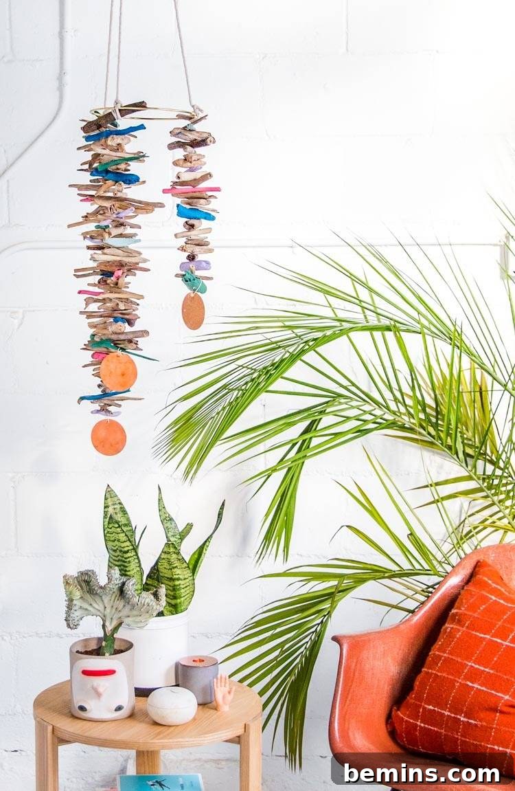 Driftwood Dreams: Crafting a Coastal Hanging Mobile 3 DIY Hanging Mobile with Driftwood Materials