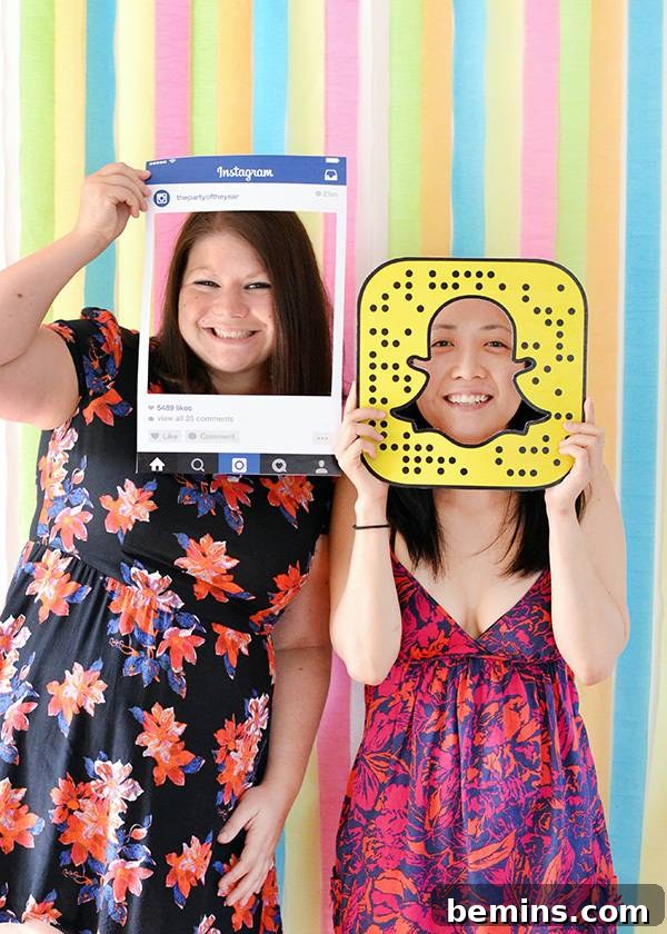 People using printable photo booth props