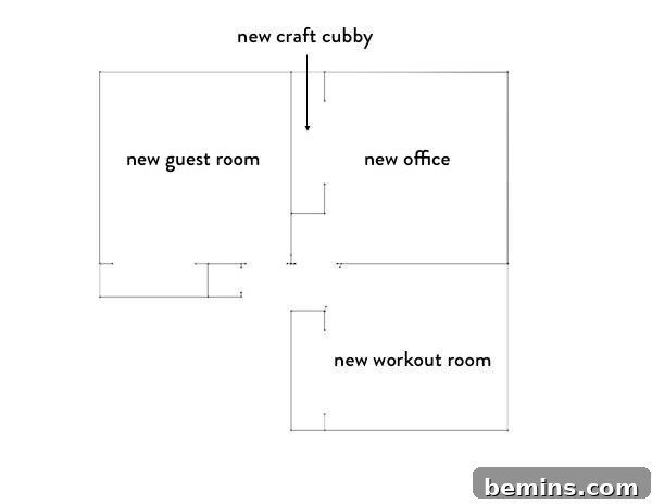 The Art of Less: Crafting a Serene Home Office 4 New layout of rooms