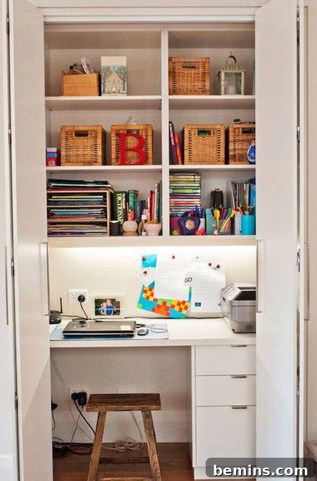 The Art of Less: Crafting a Serene Home Office 7 craft closet inspiration