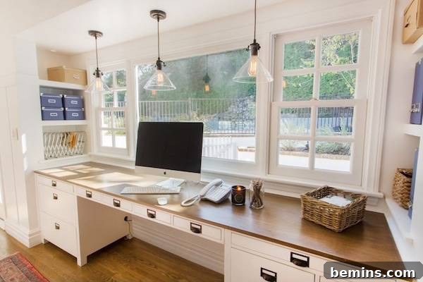 The Art of Less: Crafting a Serene Home Office 10 tan and white office inspiration