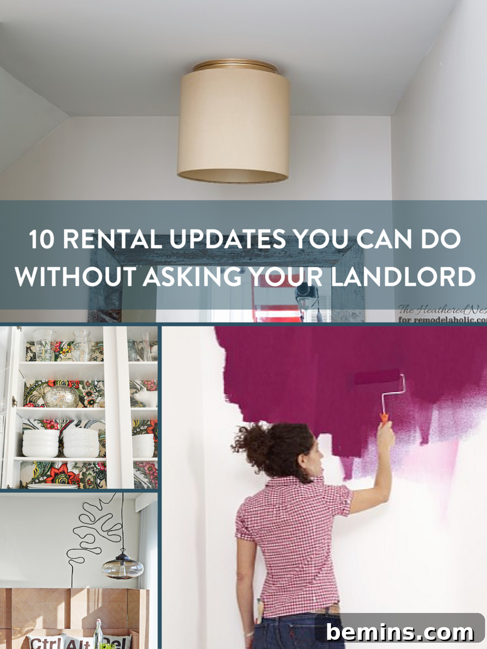 Woman Painting Wall Pink