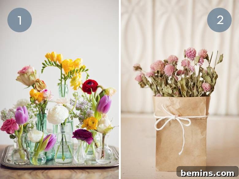 Floral Flair: 10 Inspiring Home Flower Displays 3 Single Bud Flower Arrangement on a Tray