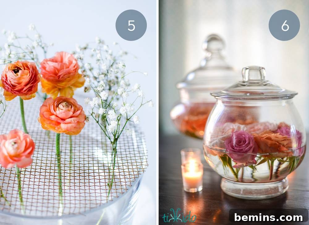 Floral Flair: 10 Inspiring Home Flower Displays 5 Flowers Displayed on a Decorative Screen