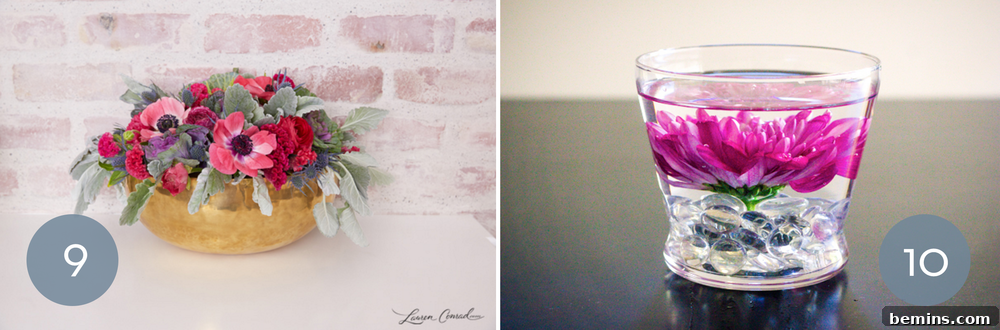 Floral Flair: 10 Inspiring Home Flower Displays 7 Crisscrossed Tape Used to Secure a Low-Profile Flower Arrangement