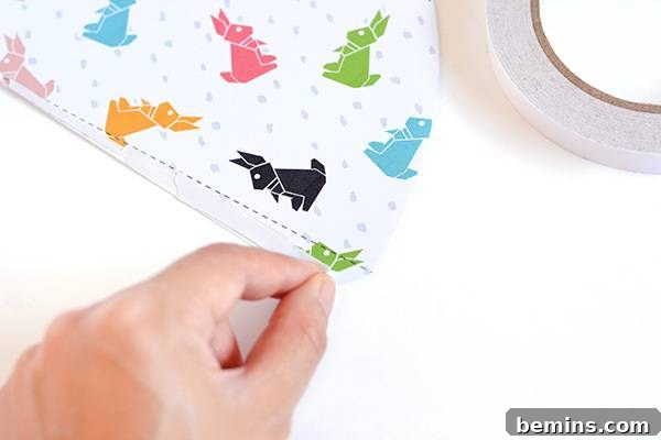 Easter Cone Crafts 6 Apply Adhesive to Easter Cone Tab
