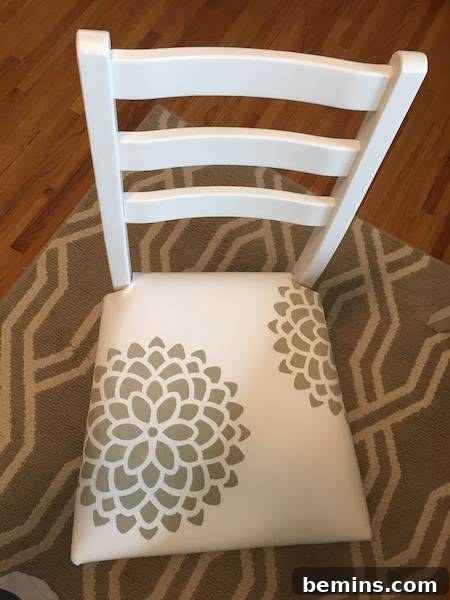 Stencilled chair