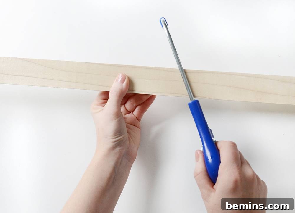 Cutting the wood for the chevron shape