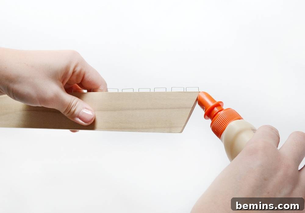 Gluing the wood pieces together