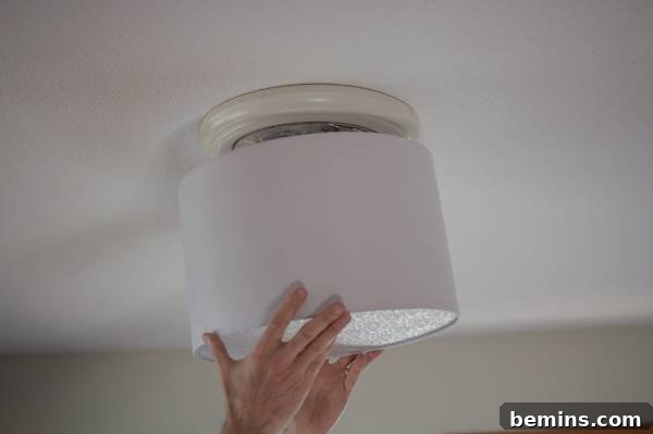 Installing the magnetic lampshade
