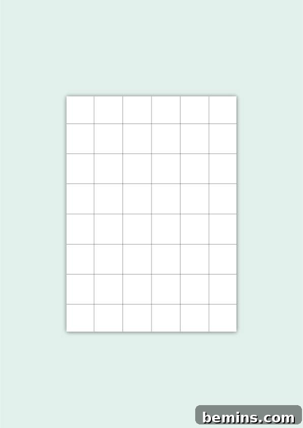 Example of faint grid lines drawn on a white card, illustrating the base structure for the geometric design