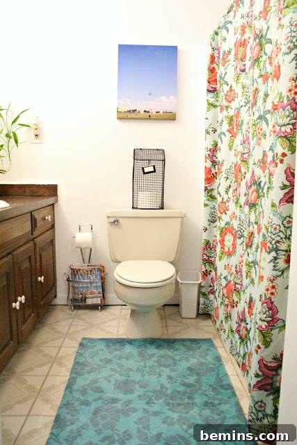 8 Ways to Reimagine Your Rental Bathroom 7 Bold Shower Curtain for Rental Bathroom Decor