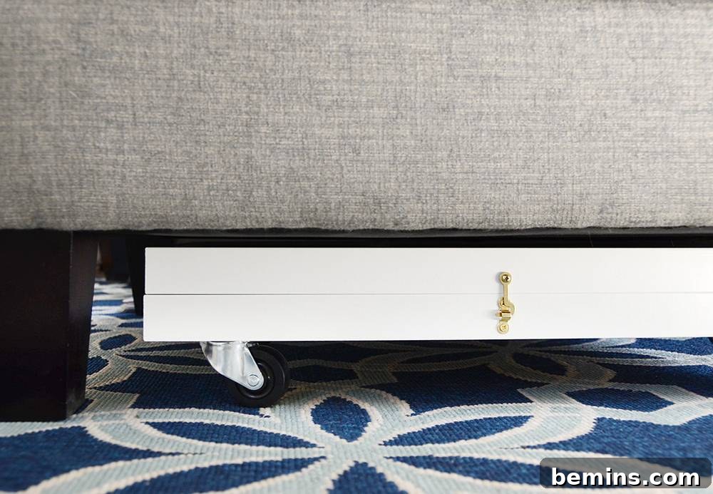 Completed IKEA Hack Rolling Under Bed Storage Box